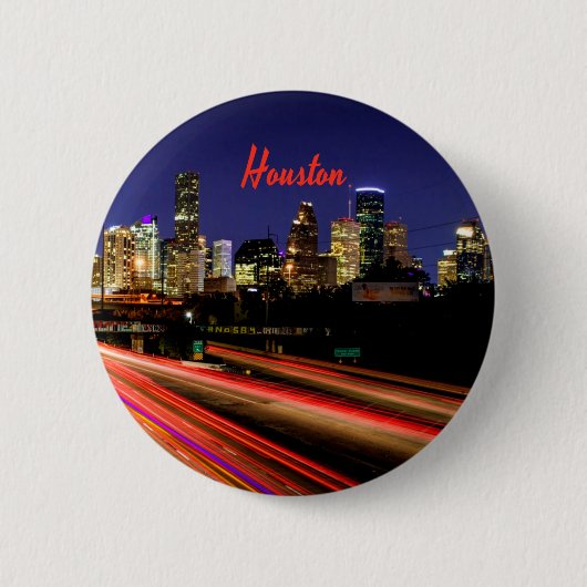 Houston Texas City Skyline Ronde Button 5,7 Cm (Voorkant)