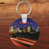 Houston Texas City Skyline Sleutelhanger (Voorkant)
