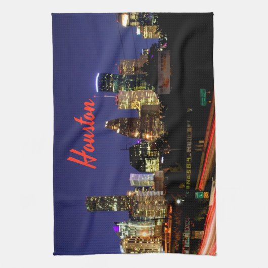 Houston Texas City Skyline Theedoek (Verticaal)