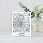 Houston Texas City Travel City Map Briefkaart (Staand voorkant)