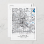 Houston Texas City Travel City Map Briefkaart (Voorkant / Achterkant)