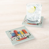 Houston, Texas | Cityscape Design Glazen Onderzetter (Schuin)