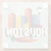 Houston, Texas | Cityscape Design Glazen Onderzetter (Achterkant)