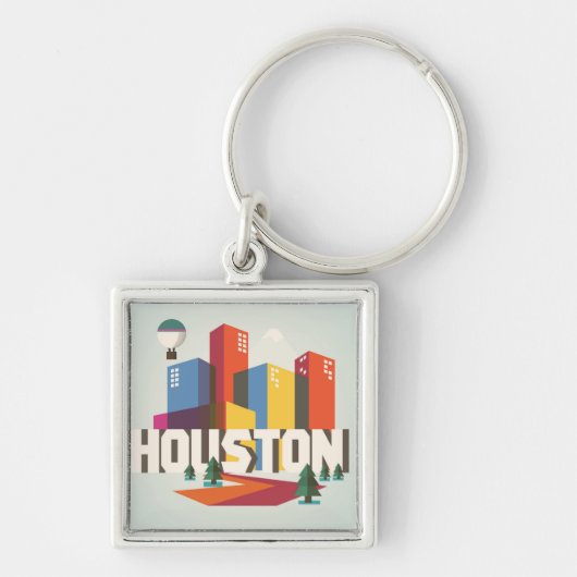Houston, Texas | Cityscape Design Sleutelhanger (Voorkant)