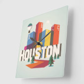 Houston, Texas | Cityscape Design Vierkante Klok (Hoek)