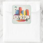 Houston, Texas | Cityscape Design Vierkante Sticker (Tas)