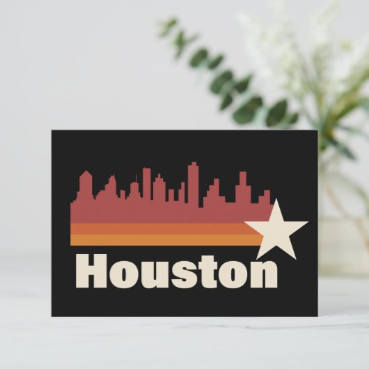 Houston Texas Cityscape Kaart (Staand voorkant)