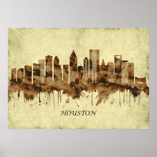Houston Texas Cityscape Poster (Voorkant)
