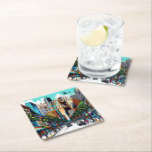 Houston, Texas Downtown Uitzicht Abstracte kunst Kartonnen Onderzetters (Insitu)