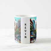 Houston, Texas Downtown Uitzicht Abstracte kunst Koffiemok (Center)