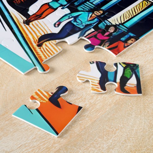 Houston, Texas Downtown Uitzicht Abstracte kunst Legpuzzel (Zijkant)