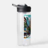 Houston, Texas Downtown Uitzicht Abstracte kunst Waterfles (Rechts)