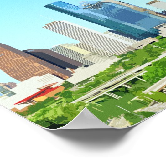 Houston Texas Downtown Vintage Poster (Hoek)