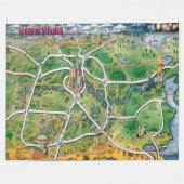 Houston Texas Fun Map Fleece Deken (Voorkant (Horizontaal))