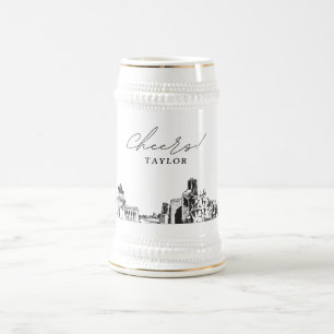 Houston Texas gepersonaliseerde skyline Bierpul
