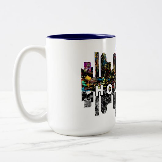 Houston, Texas, graffiti Tweekleurige Koffiemok (Links)