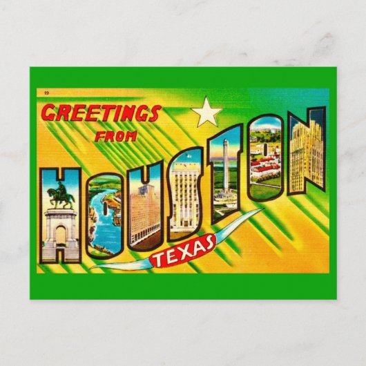 Houston Texas Groet Ansichtkaart Briefkaart (Voorkant)