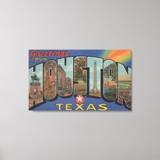 Houston, Texas — grote letterscènes Canvas Afdruk (Voorkant)