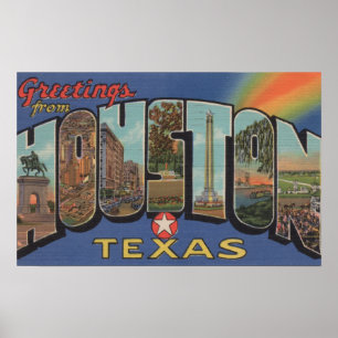 Houston, Texas — grote letterscènes Poster