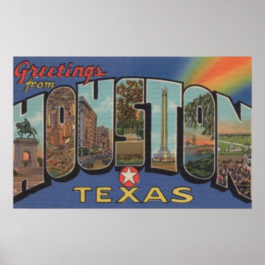 Houston, Texas — grote letterscènes Poster (Voorkant)