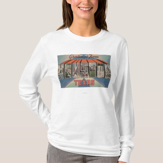 Houston, Texas — grote letterscènes T-shirt (Voorkant)
