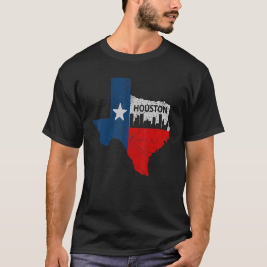 Houston Texas Houston Strong Vintage Stripes T-shirt (Voorkant)
