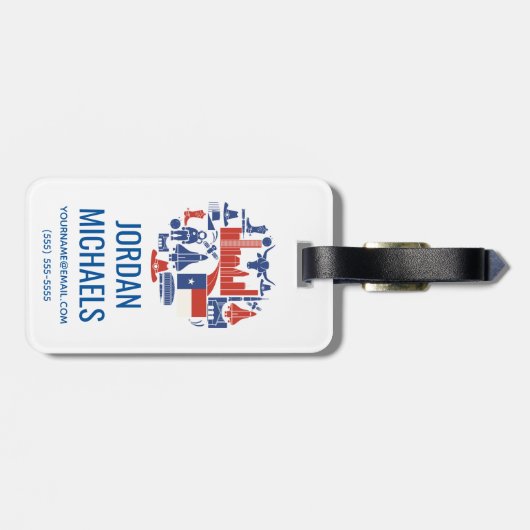 Houston Texas Icons Bagagelabel (Achterkant horizontaal)