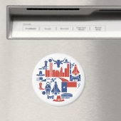 Houston Texas Icons Magneet (Insitu (Vaatwasser))