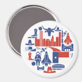 Houston Texas Icons Magneet (Voorkant / Achterkant)