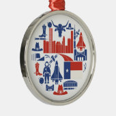 Houston Texas Icons Metalen Ornament (Rechts)
