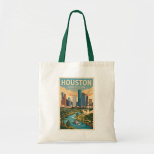 Houston Texas Illustratie Reis Kunst Vintage Tote Bag