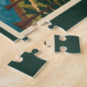 Houston Texas Illustration Travel Art Vintage Legpuzzel (Zijkant)