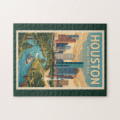 Houston Texas Illustration Travel Art Vintage Legpuzzel (Horizontaal)