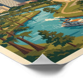 Houston Texas Illustration Travel Art Vintage Poster (Hoek)