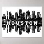 Houston, Texas in Poster met zwarte inkt (Voorkant)
