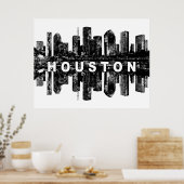 Houston, Texas in Poster met zwarte inkt (Keuken)