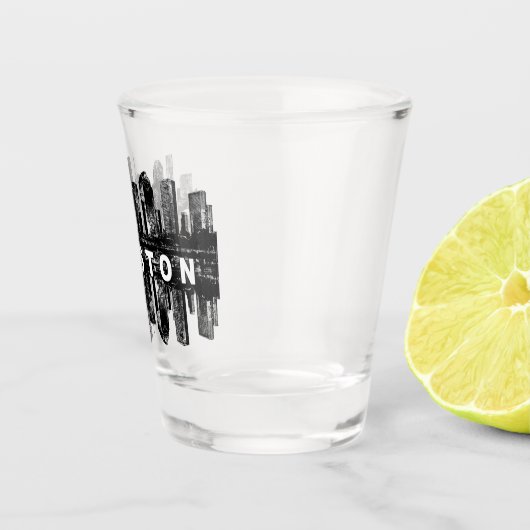 Houston Texas in zwarte inkt Shot Glas (Rechts)
