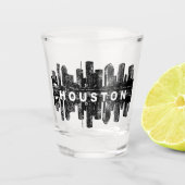 Houston Texas in zwarte inkt Shot Glas (Voorkant)