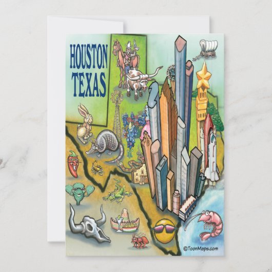 Houston Texas Kaart (Voorkant)