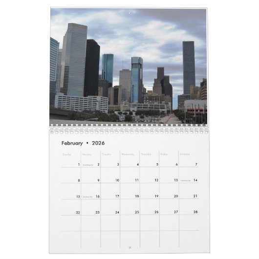 Houston, Texas - Kalender 2025 (Feb 2026)