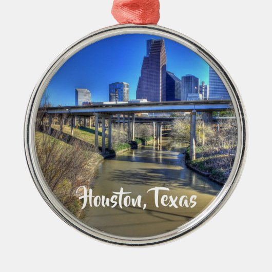 Houston, Texas Keepomwille Kerstmis Metalen Ornament (Voorkant)