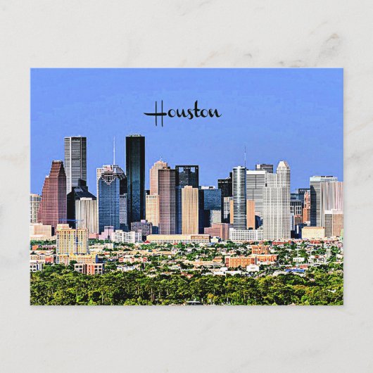 Houston, Texas landschapsfoto van de stad Briefkaart (Voorkant)