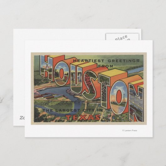 Houston, Texas - Large Letter Scenes 2 Briefkaart (Voorkant / Achterkant)