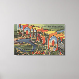 Houston, Texas - Large Letter Scenes 2 Canvas Afdruk