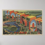 Houston, Texas - Large Letter Scenes 2 Poster (Voorkant)