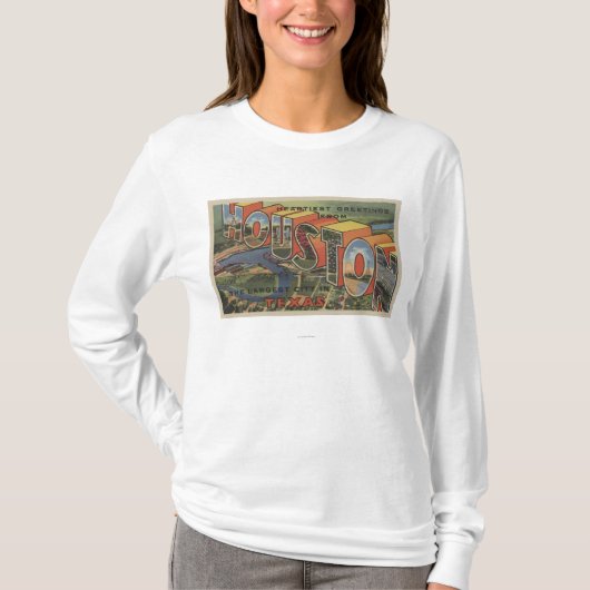 Houston, Texas - Large Letter Scenes 2 T-shirt (Voorkant)