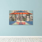 Houston, Texas - Large Letter Scenes 3 Canvas Afdruk (Insitu (Houten vloer))