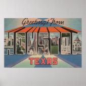 Houston, Texas - Large Letter Scenes 3 Poster (Voorkant)