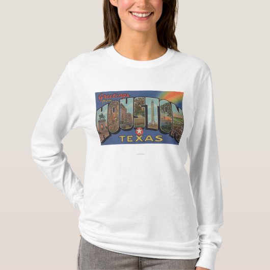 Houston, Texas - Large Letter Scenes 3 T-shirt (Voorkant)