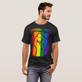 Houston Texas LGBT Pride Month LGBTQ Rainbow Flag T-shirt (Voorkant volledig)
